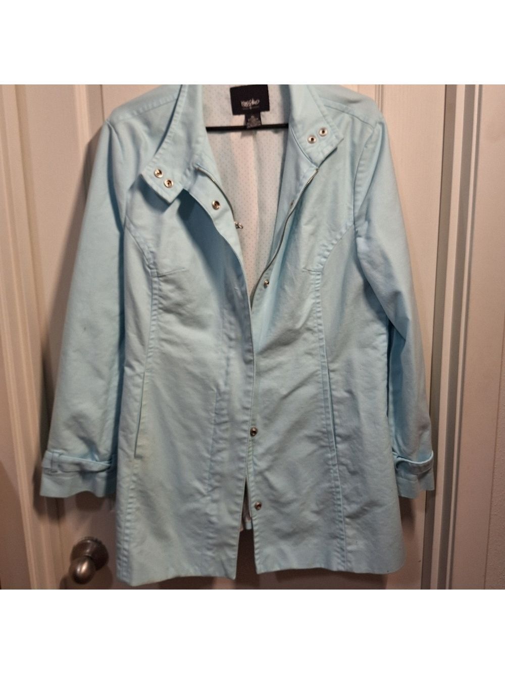 Mossimo Light Blue Trench Coat with Belt Tie XL
